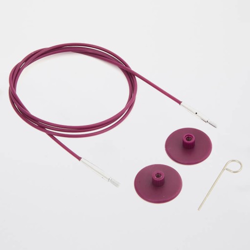 KnitPro fialové otočné náhradné vlasce, 60 cm