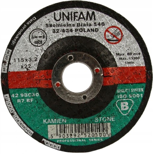 115mm UNIFAM FLEX rezací kotúč na kameň/betón