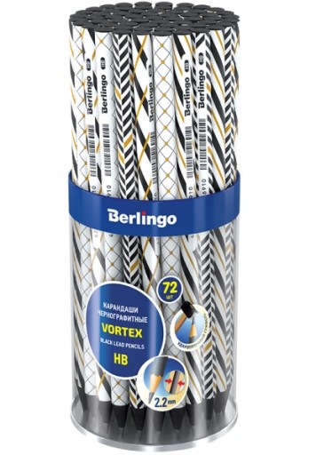 BERLINGO ceruzka ČIERNA DREVO VORTEX HB