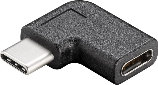 Adaptér USB-C na USB-C čierny 90°