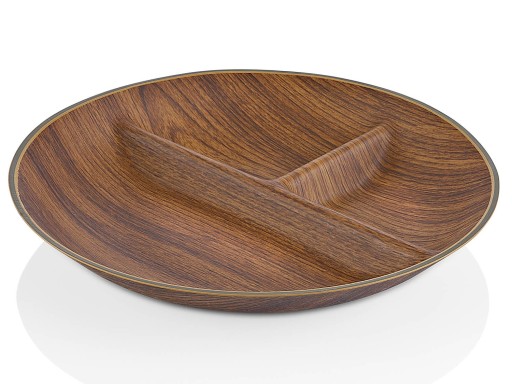 Trojuholníková misa, plastová miska na šalát, drevo, 16 cm