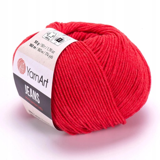 YarnArt Jeans 26 červená priadza 50g/160m