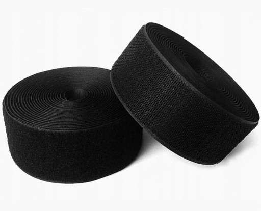 VELCRO PÁSKA VELCRO 10cm OBOJE STRANY ČIERNA 100mm - 1mb