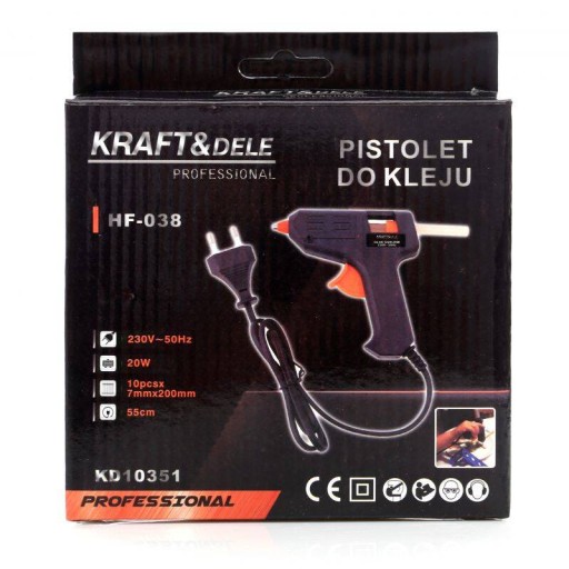 Kraft&Dele horúca lepiaca pištoľ 7 kaziet 20W 70 °C