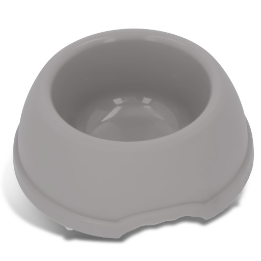 Plastová miska pre psov S, 0,38L, šedá, priem 17 cm,