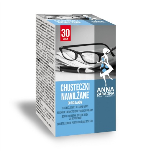 ANNA ZARADNA VLHČENÉ Utierky NA OKULIARE 30 ks x2