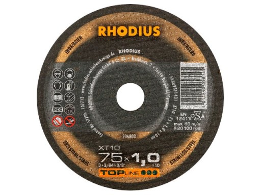 DISKY KOVOVÉ REZNÉ KOTOUČE INOX OCEL 75x1,0x10 RHODIUS GERMANY XT10