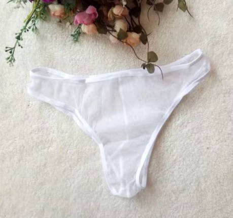 SEXY PÁNSKE BIELE EROTICKÉ TRANSPARENTNÉ TOPÁNKY L/XL
