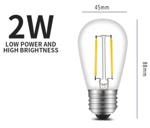 LED žiarovka S14 LED 2W 2800K WARM GIRLAND
