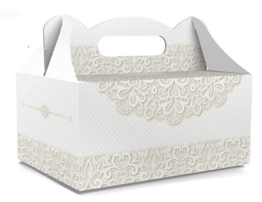 Tortová krabička Sladkosti Balenie LACE béžová