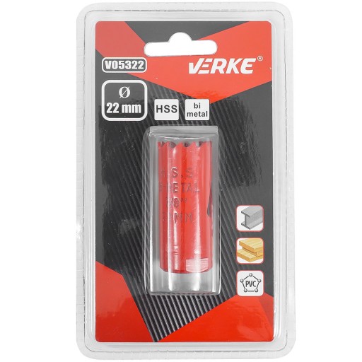DIEROVÁ PILA BI-METAL FRÉZA FRÉZA VŔTAČKA NA DREVENÝ KOV 22mm BI-METAL
