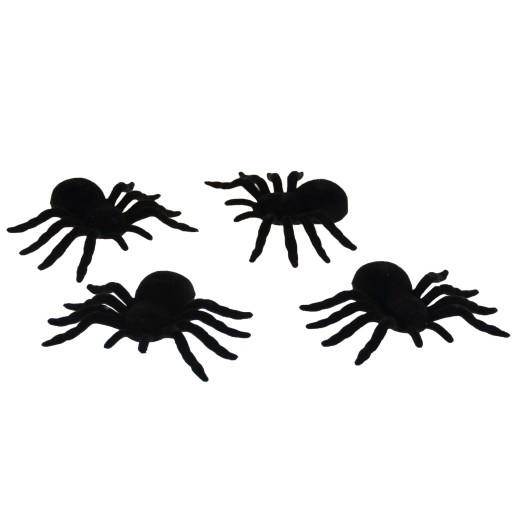 DEKORATÍVNE PAVÚKY HALLOWEENSKÉ PAVÚKY 10cm 4ks