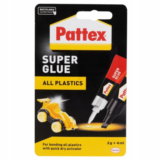 PATTEX SUPER GLUE FOR PLASTIC S.O.S 2G + AKTIVÁTOR 4ML