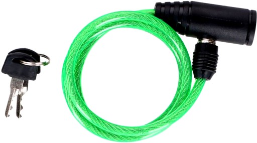 DUNLOP SPIRAL BIKE LOCK S KĽÚČOM 0,6x90CM ZELENÝ