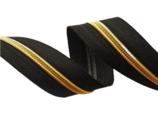LuxTextil Zips Zips 5mm ŠPIRÁLA + 2 Zips Zipsy 1m ZLAT.