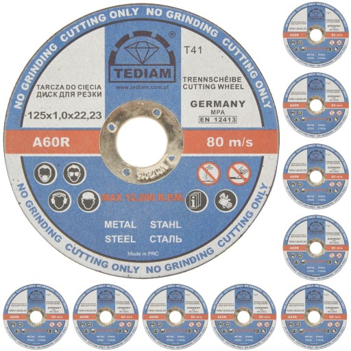 10X TEDIAM METAL rezací kotúč 125x1,0x22,23