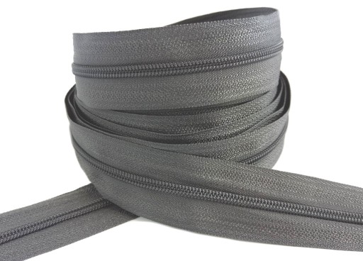 Špirálový zips 3 mm zips GRAPHITE 1 meter + 2 zipsy