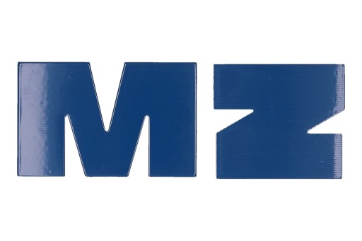 Modré písmená na nádrži MZ ETZ