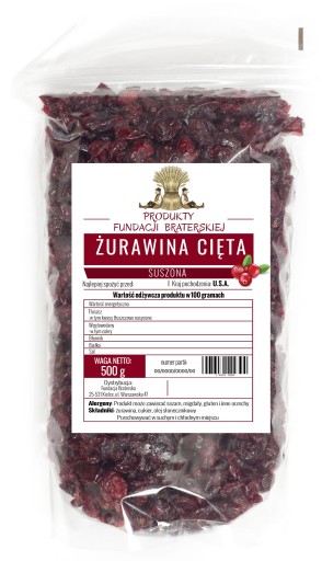 SUŠENÉ REZANÉ BRUSNICE 500G - BRATERSKÁ FOUNDATION - f_braterska