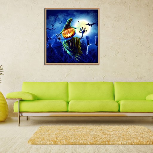 Tekvica krížikovým stehom - DIY bez rámu