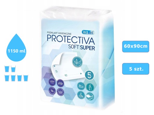 Hygienické popôrodné vložky do postieľky 60x90cm Protectiva Soft Super 5ks