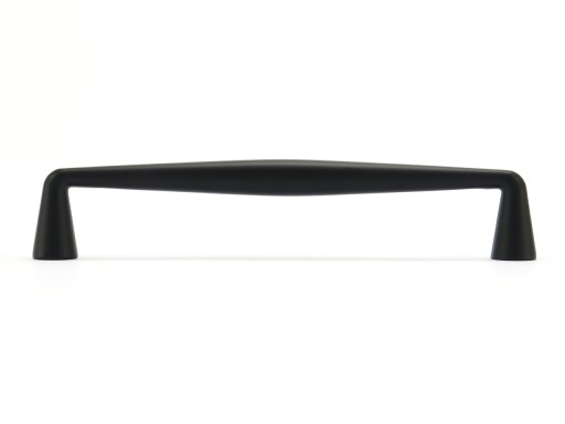 MATNÁ ČIERNA KOVOVÁ NÁBYTKOVÁ RUČKA, ZAOBLÁ LINEA 160 MM / 172 MM