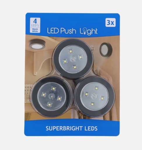 BLACK OVAL 3ks LED samolepiace šatníkové svietidlá, studená biela bodové svetlá