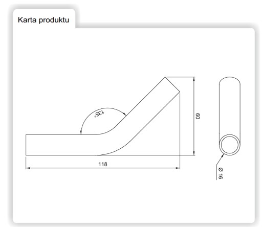 KUCHYŇSKÁ LIŠŇA OBLOUK UHEL 135 stupňov CHROME L-16 AMIX 14,215/C