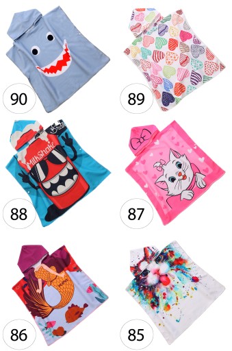 PLÁŽOVÝ OTERÁK S KAPUČOU 60x120 RÝCHLOSUŠENIE BAZÉNOVÉ VZORY PONČO