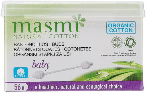Masmi štuple do uší vyrobené zo 100% organickej bavlny pre bábätká