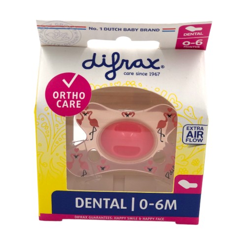 DIFRAX DENTAL cumlík 0-6m RUŽOVÝ FLAMINGO