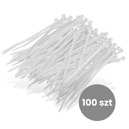 100x sťahovacie pásky Káblové pásky Zipsy 2,5 x 120 mm Silné UV sťahovacie pásky