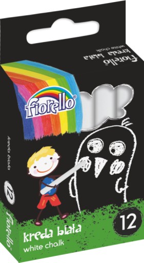 Biela, bezprašná školská krieda (12 ks), FIORELLO