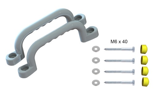 SLNKO - IHRISKO RÚČKY 240 mm - 2 ks SO SKRUTKAMI ŠEDÁ YE