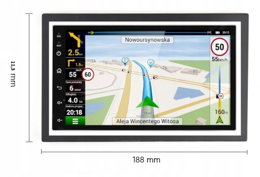 2 DIN RÁM PRE RÁDIO UNIVERZÁLNE 7 PALCE 178x102MM