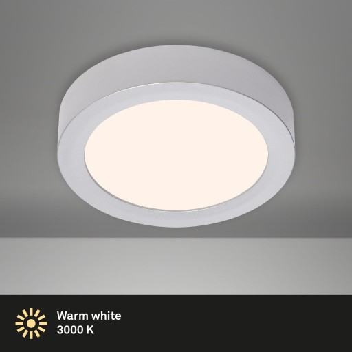 STROPNÝ ZÁKLAD - PRIVRCHOVÁ MONTÁŽ - STRIEBORNÁ - LED 12W - TEPLÁ
