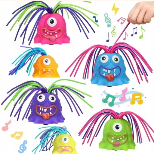 HRAČKA KRIČIACE MONSTER S HRAČKOU GNIOTEK NA VLASY S ZVUKOVÝM MIXOM