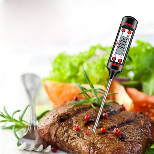 DIGITÁLNY ELEKTRONICKÝ LED TEPLOMER KOLÍK PRE MÄSOVÉ PEČIVO 300°C KUCH.