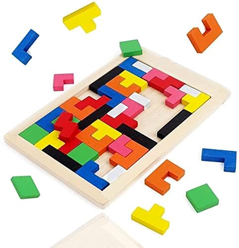 MONTESSORI DREVENÉ TETRIS BLOCKS MONTESORI TANGRAM PUZZZZ