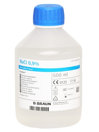 CHLORATUM NATRIUM, FYZIOLOGICKÁ SOĽ 0,9%, NaCl, 500ml