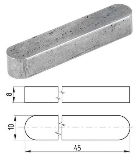 Prizmatický kľúč 10x8x45 688510845