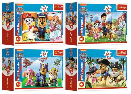 PUZZLE 54 MINI BUĎTE AKO Tlapková patrola z kociek