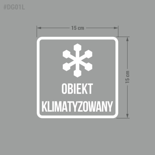 Klimatizované zariadenie - nálepka 15x15