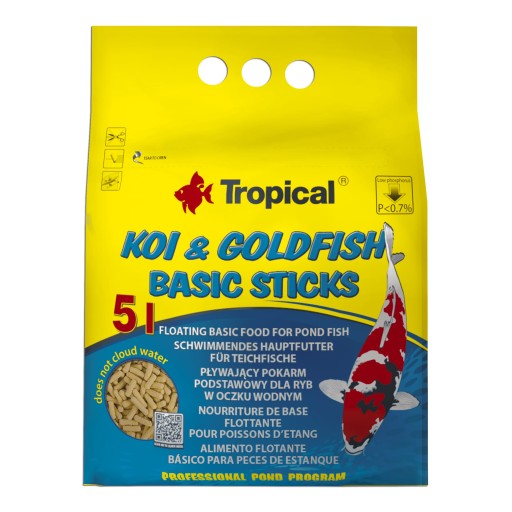 ZÁKLADNÉ TYČKY TROPICAL POND KOI BASIC 5L TAŠKA NA JAZÍRKO