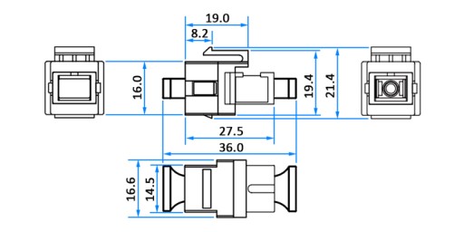 Optický konektor FIBER-OPTIC SC SIMPLEX MultiMode, typ KEYSTONE