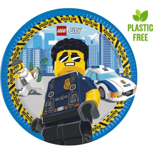LEGO CITY papierové taniere BIRTHDAY kocky 23cm