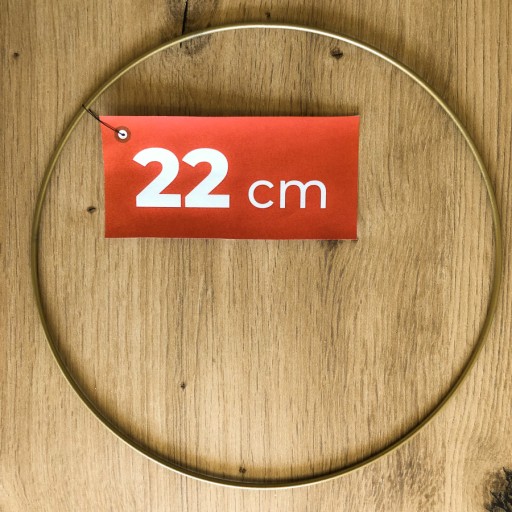 Kovový prsteň, lapač snov, ZLATÝ MATNÝ, 22 cm
