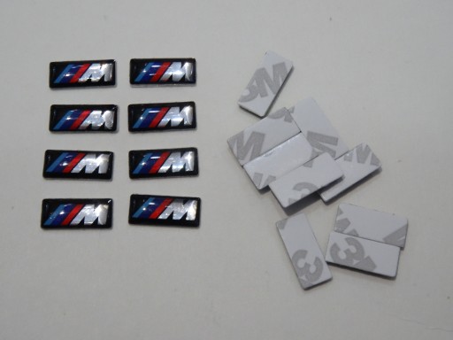 2x Nálepky s logom Emblémy na ráfiky volantov BMW MPOWER 16x7 mm strieborné