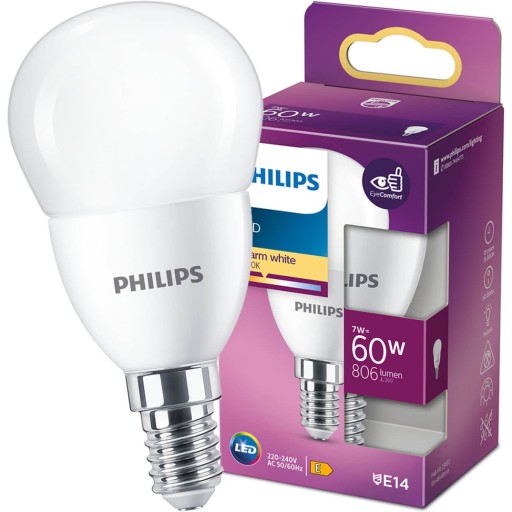 E14 P48 LED žiarovka 7W = 60W 806lm 2700K PHILIPS