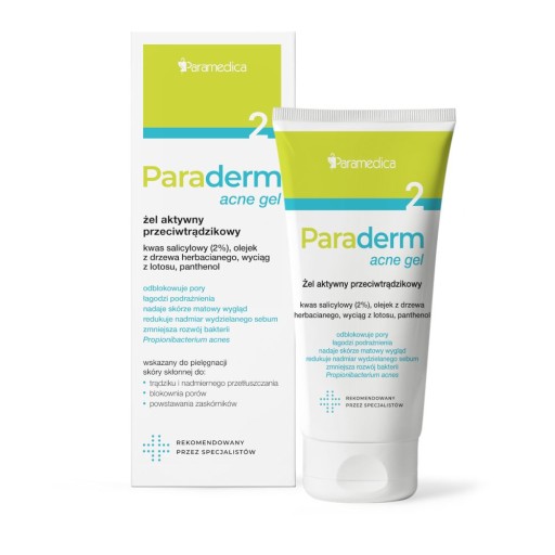 Paraderm gél na akné aktívny gél proti akné 50g PARAMEDICA (PARAMEDICA)